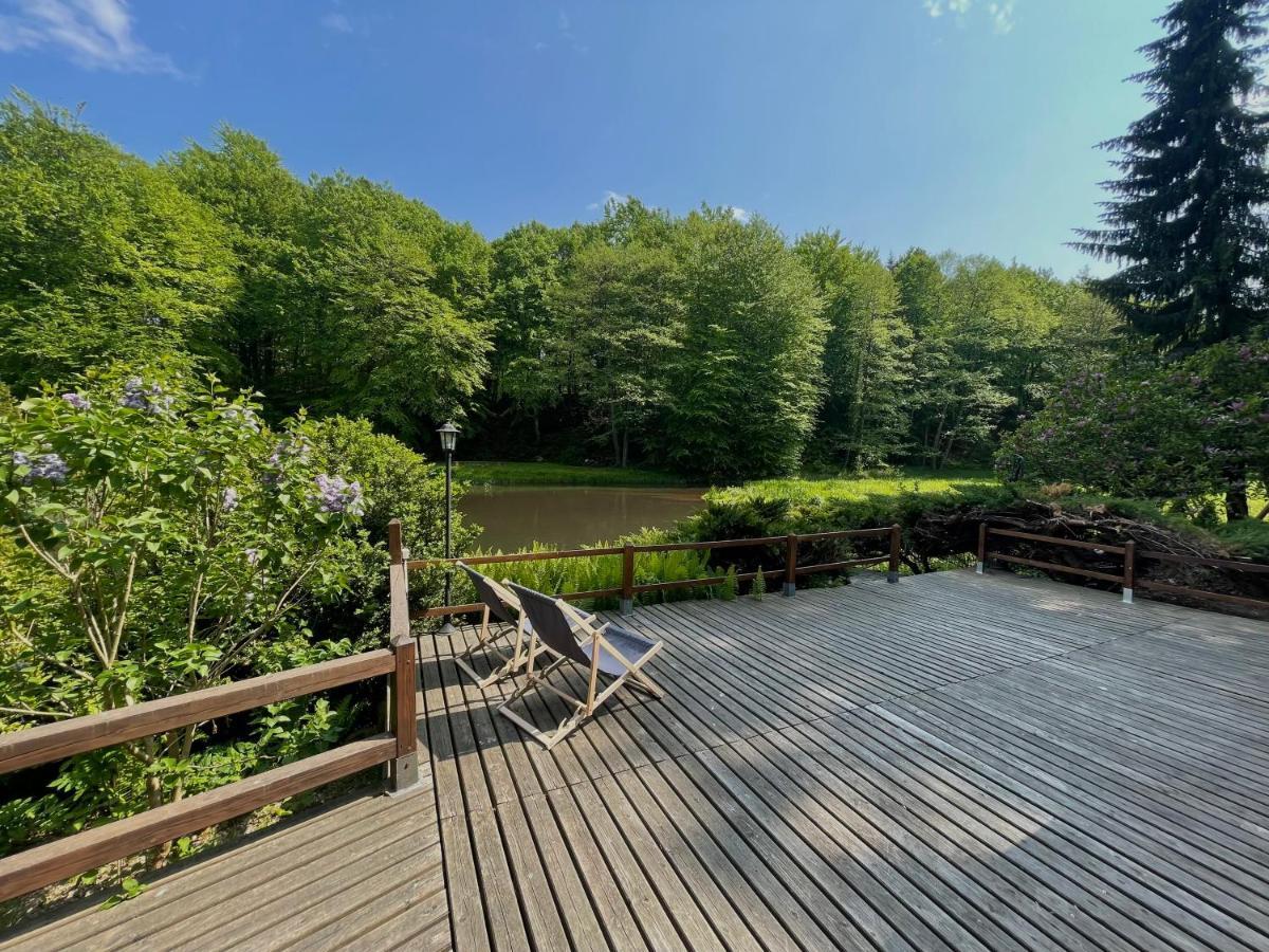 Domek W Glebi Lasu Nad Stawem Wierszyno Exteriér fotografie