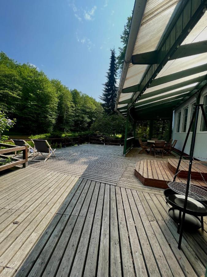 Domek W Glebi Lasu Nad Stawem Wierszyno Exteriér fotografie
